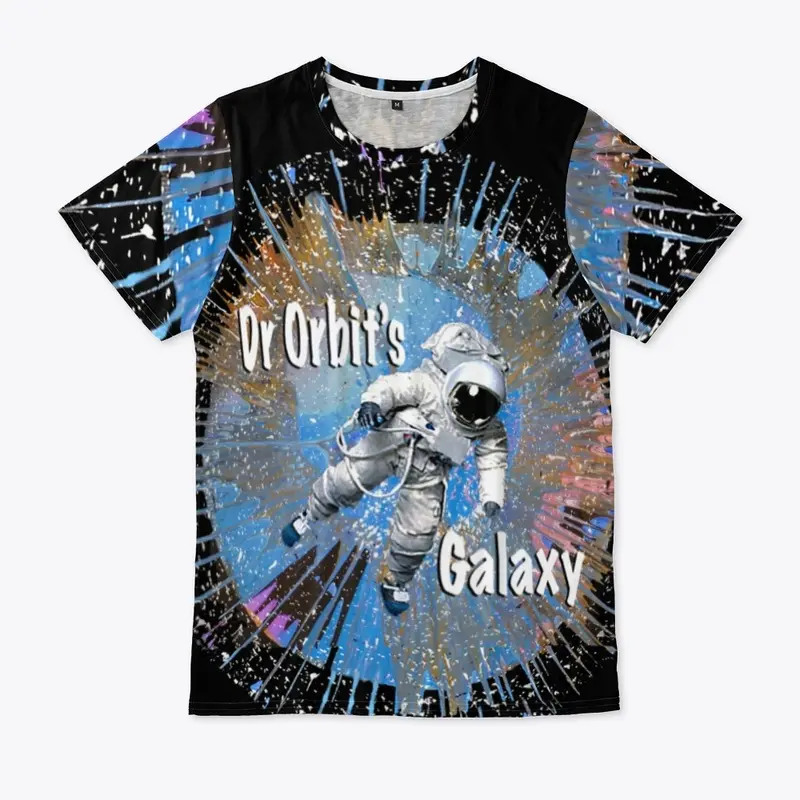 Dr Orbits Galaxy Art All Over Logo Tee